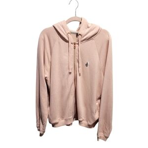 Volcom Light Pink Zipper Hoodie Size Medium